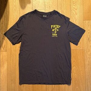 Scotch & Soda “Poetry Please” T-Shirt – Dark Charcoal – Medium (Oversized Fit)